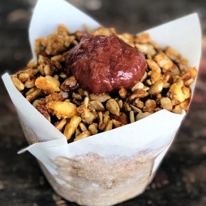Apple & Rhubarb Crumble Muffin